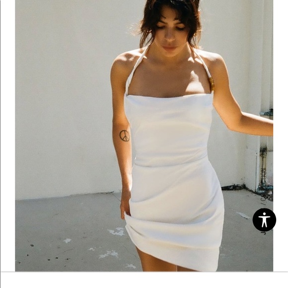 Zara White Halter Mini M NWT - Picture 2 of 4